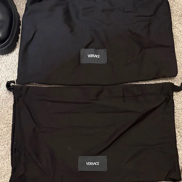 Versace Black Boots with Gold Detail - Picture 3 of 7